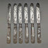 1880 British antique white butterfly shell handle dessert cutlery 6 pair set William Batt and Sons wooden box